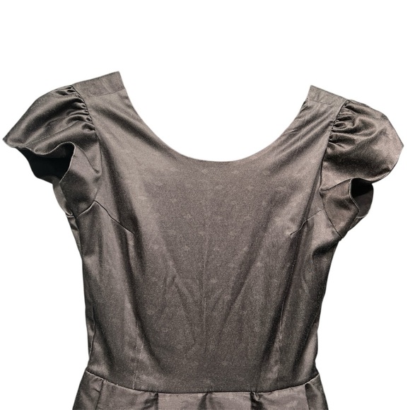 Vintage-Inspired 1950s Party Dress - Black & Gray Polka Dot , size small - Picture 3 of 7